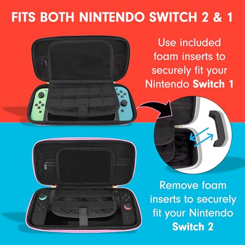 Sonix x Sanrio Carrying Case for Nintendo Switch 2, Switch 1, Lite, OLED, Protective Travel Case with Game Cartridge Storage | Kuromi & My Melody 20th Anniversary - color: Kuromi & My Melody 20th Anniversary