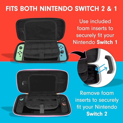 Sonix x Sanrio Carrying Case for Nintendo Switch 2, Switch 1, Lite, OLED, Protective Travel Case with Game Cartridge Storage | Kuromi & My Melody 20th Anniversary - color: Kuromi & My Melody 20th Anniversary