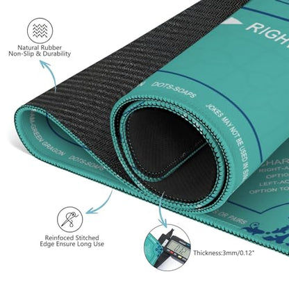 Green Mahjong Mat with Rules, 31.5*31.5in Anti Slip American Mahjong Mat for Table, Noise Reduction, Neoprene Mah jongg Mats with Carrying Bag & 3 Dices, Mahjong Supplies Gift, Board Tile Games Mats - color: Green04