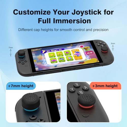 WEOTOO 8 Pack Thumb Grips Compatible with Nintendo Switch 2 (2025), Thumb Grip Caps for Switch 2, Enhanced Gaming Grip Set, Joycon Grip Button Stick Cover, Improve Control- Black - color: Black