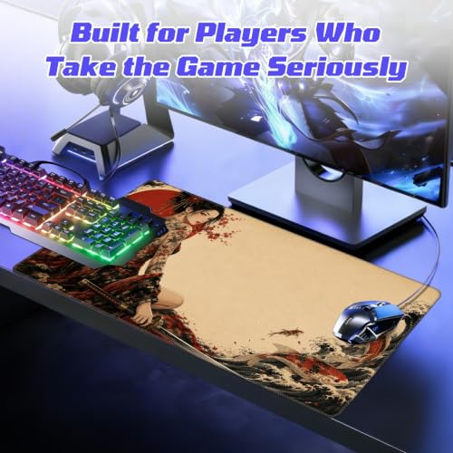 Koi Wave Tattoo MTG Playmat, Card Game Play Mat with Stitched Edges, Smooth Surface Board Game Trading Card Mat, Non-Slip Rubber Base Large Gaming Mouse Pad 24 x 14 Inch - color: Koi Wave Tattoo