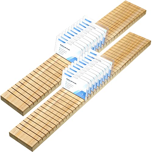 Glenmal 2 Pcs Wooden Name Badge Holder ID Badge Tray Organizer ID Tag Name Badge Organizer Name Tag Holders ID Card Sign Tag Decor Supplies for Office Business(23.6 x 3.5 x 0.8 Inch,Natural Color) - color: Natural Color, size: 23.6 x 3.5 x 0.8 Inch