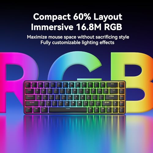 TMKB T68-C HE Hall Effect 60% Gaming Keyboard, 8000Hz, 0.02mm Rapid Trigger | Magnetic Switches, Adjustable Actuation, Web Driver, RGB Backlight, Wired, Gift for Teens, Students and FPS Gamers