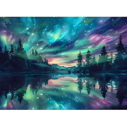 Aurora Puzzles for Adults 1000 Pieces,Starry Sky 1000 Piece Puzzle for Adults,Hard Difficult and Challenging Jigsaw Puzzles Toy Games,Home Wall Decor 27.5 X 19.7inch - color: Aurora Starry Sky