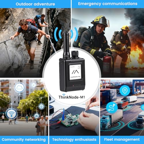 Meshtastic Device with GPS and nRF52840: ThinkNode M1 LoRa Meshtastic Transceiver with 1.54" EPD Screen and Protective Case, SX1262 Wireless Module, 1200mAh Rechargeable Battery (915MHz)