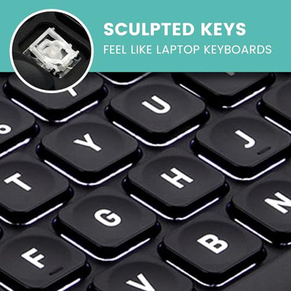 Perixx PERIBOARD-332 Wired Backlit USB Keyboard - Mini 11.22x4.57x0.83 Inches - Slim Scissor Keys with Big Font - White Illuminated LED - US English - style: Wired Backlit