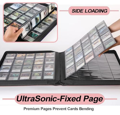 Premium 2000 Pocket Card Binder - 20 Pocket Trading Card Binder with Sleeves Fits 2000 Cards, Ringless Card Album for TCG - Model A，Light Pink - color: 20P - Light Pink