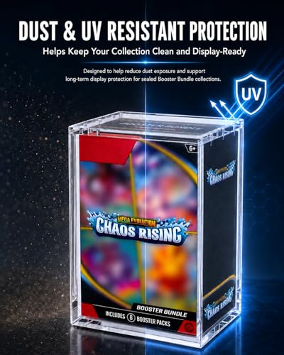 Booster Bundle Case for Perfect Order, Ascended Heroes & Chaos Rising | Custom-Fit for The New Taller Sealed Booster Bundle Format, Not Compatible with Standard-Height Booster Bundles, Case Only - size: Acrylic Case for New Booster Bundle