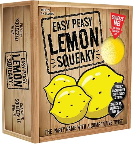 Easy Peasy Lemon Squeaky Game - Ideal Family Board Game for Kids and Adults, Unique Mix of Trivia, Mental and Physical Challenges| Suitable for Ages 12+ | 4+ Players