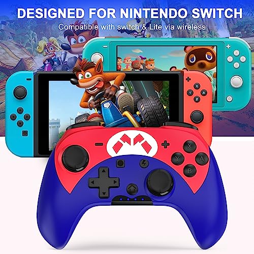 Switch Controller - Wireless Switch Pro Controller for Switch/Switch Lite/Switch OLED with 3 Levels Turbo Function, 4 Levels Adjustable Vibration, Six-Axis Motion Control, One-Key Wake up - color: Black