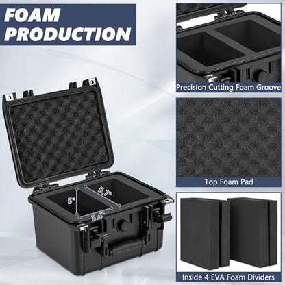 Graded Card Case - IP67 Waterproof Storage Box for Sports Trading Cards | Graded Card Carrying Case Storage Box for 40+ CSG, BGS, SGC, Top Loaders Graded Sports Trading Cards with 4 EVA Foam - size: M (holds 40+ Graded Cards--waterproof)