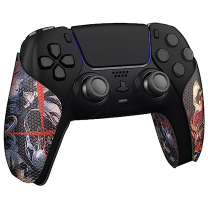 eXtremeRate PlayVital Anti-Skid Sweat-Absorbent Controller Grip for PS5, Professional Textured Soft Rubber Pads Handle Grips - Ghost of Samurai - color: Ghost of Samurai