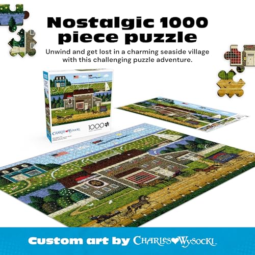 Buffalo Games - Charles Wysocki Red Whale - 1000 Piece Puzzle for Adults | Art by Charles Wysocki, Frameable Art, Made in USA, Recycled Board, Includes Poster, Challenging, intermediate to expert