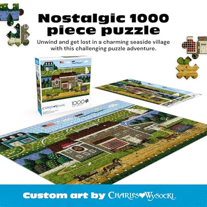 Buffalo Games - Charles Wysocki Red Whale - 1000 Piece Puzzle for Adults | Art by Charles Wysocki, Frameable Art, Made in USA, Recycled Board, Includes Poster, Challenging, intermediate to expert