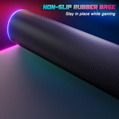 ITNRSIIET RGB Gaming Mouse Pad Full Desk XL Extended Large Gaming Mousepad 12 Lighting Modes, 30% Thicker, Big LED Desk Mat for Keyboard Men Gamers Esport Pros, 32" x 12",Gradual Green - color: Z-gradual Green
