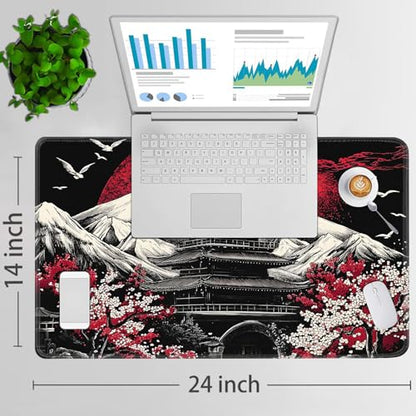 for MTG Game Playmat - 24 x 14 inches with Dices and Storage Bags, Non-Slip Base for TCG and Board Game Card Mats, Trading Card Games Mat, Mount Fuji Japanese Landscape Collectible Card Playmats - color: Jv-playmat-p7-1-g194