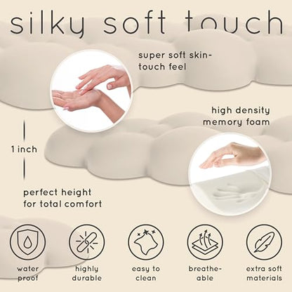 Cloud Keyboard Wrist Rest – Create-ables Qloud Cloud Wrist Rest for Computer Keyboard and Mouse, Ergonomic Memory Foam Wrist Pad with Non-Slip Base, Includes Cloud Mouse Pad – Beige - color: 04 Nude Beige