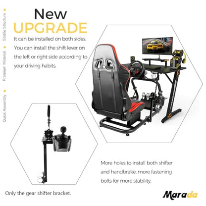 Marada Gearshift Mount Fit for 50MM Round Tube Racing Simulator Cockpit Foldable, Racing wheel, steering wheel stand, Lite Upgrade Flight Gear Shift Platform