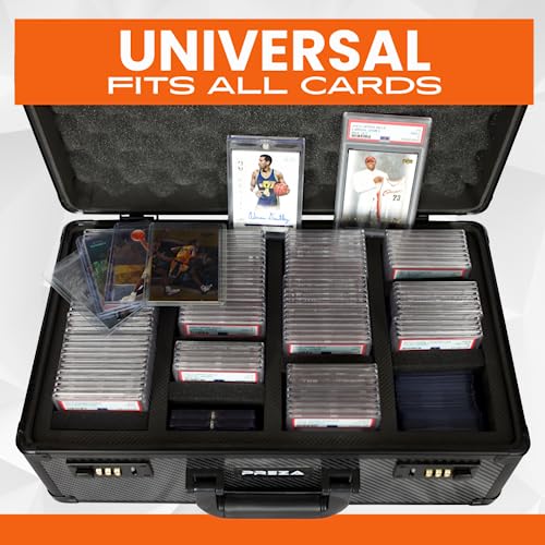 PREZA Graded Card Storage Box - Premium Trading Card Case for Graded Sports and TGC Collectibles - Carbon Fiber Slab Case Storage (X-Large)