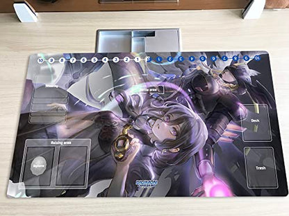 New Mlikemat Playmat Digimon DTCG Mat Mastemon TCG CCG OCG Trading Card Game Mat with Zones + Free Bag (ZD002-862-SM)