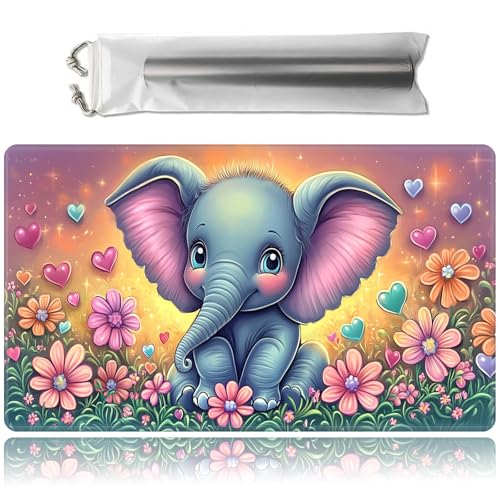 for MTG Game Playmat with Storage Bags,Game Mat 24 x 14 inches,TCG and Board Game Mat for Cards,Mousepad Desk Mats-Cute Little Elephant - color: Cute Little Elephant, size: No With Zones
