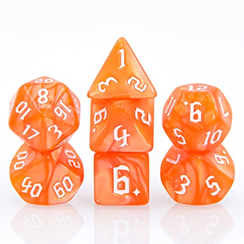 DND Dice Set RPG Polyhedral Dice Fit Dungeons and Dragons(D&D) Pathfinder (Orange) - color: Orange