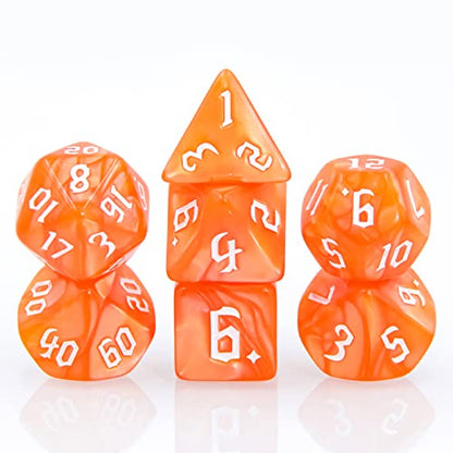 DND Dice Set RPG Polyhedral Dice Fit Dungeons and Dragons(D&D) Pathfinder (Orange) - color: Orange
