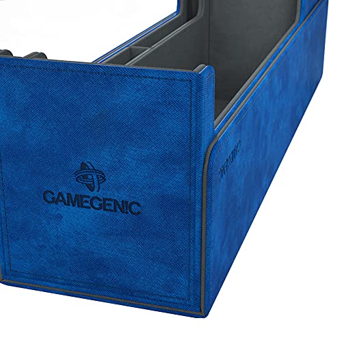 GameGenic Cards Lair 400+ Convertible Deck Box | Double-Sleeved Card Storage | Premium Card Game Protector | Nexofyber Surface | Holds up to 400 Cards | Blue Color, (GGS20085ML) - color: Blue