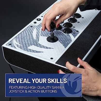 Nacon Daija Arcade Fight Stick Officially Licensed for PlayStation | For PS5, PS4 and Windows 10, 11 PC - Sanwa Joysticks and Action Buttons, Customizable Front Plate, 3-Meter Cable