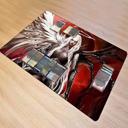 MTG Play Mat, TCG Play Mat for DTCG CCG RPG 24 x 14 inches Trading Card Playmats with Storage Bag Smooth Rubber Surface Battle Game - color: Pattern11