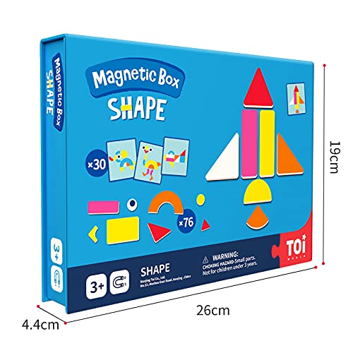 Toi Kids Magnet Toys Magnetic Jigsaw Puzzle Boxes with Game Board for Kids Ages 3-8, Preschool Tabletop Toy for Toddlers, Portable Travel Game, Shape - style: Shape