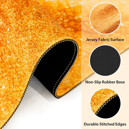 31.5" Crease-Free Mahjong Mat Non-Slip Noise-Reducing Game Table Cover | Golden Sand, Rubber Gaming Mat with Carrying Bag for American Mahjong Poker Board Games Dominoes - color: Golden Sand