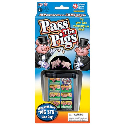 Pass the Pigs, Hilarious Pig Dice Game by Winning Moves Games USA | Famous Family Favorite for 50 Years, 2 or more Players, Ages 7+