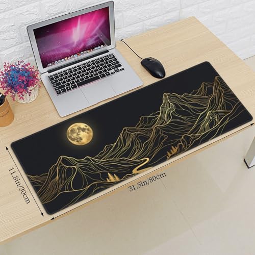 Extended Gaming Mouse Pad, Large Mouse Mat, XL Desk Pad for Keyboard and Mouse, Non-Slip Rubber Base & Stitched Edges for Gamer Office 31.5x11.8 in - color: 1