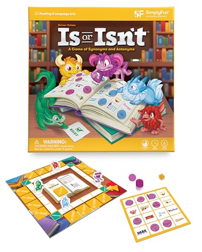 SimplyFun is or Isn’t - Expand Vocabulary Skills by Identifying Synonyms and Antonyms - an Engaging and Educational Bingo Game for Kids - for 2 to 5 Players, Ages 6 & Up - style: Is or Isn’t