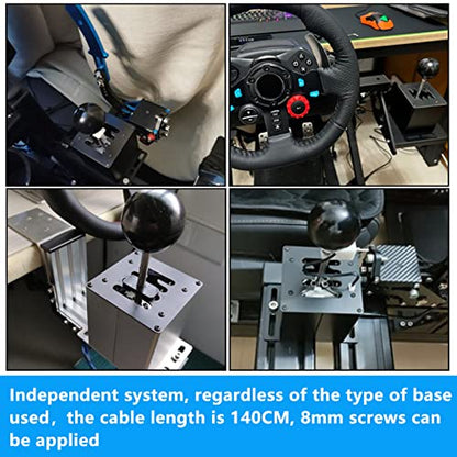 GSTP PC USB Simulator Shifter Compatible with G29 G27 G25 G920 T300RS/GT Steering Wheel Sequential H Gear Shifter Compatible with ATS ETS Dust WRC Sim Racing Games 7+R Silver