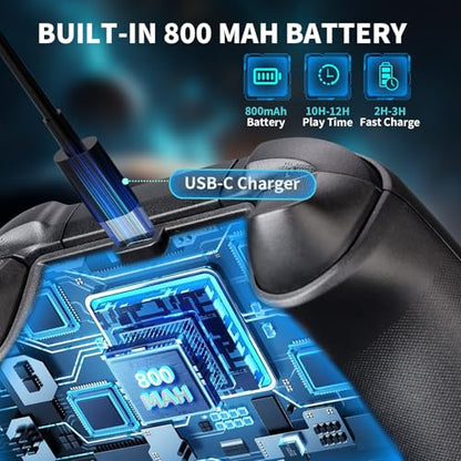 vaomon Wireless Controller Compatible With Xbox One, Xbox Series X/S, Xbox One X/S, PC, With RGB LED Light, Mappable Buttons, 3.5mm Headphone Jack, With 2.4GHZ Wireless Adapter Gamepad Dark Black