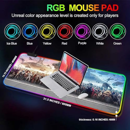 XXL Large Gaming RGB Mouse Pad The Chosen One Custom Desk Pad,Mousepad with Anti-Slip Rubber Base,Stitched Frame Mouse Mat,Portable Desk Mat for Computer Keyboard Mice Laptop & PC,31.5X15.7 Inch - color: Pattern(rgb1)