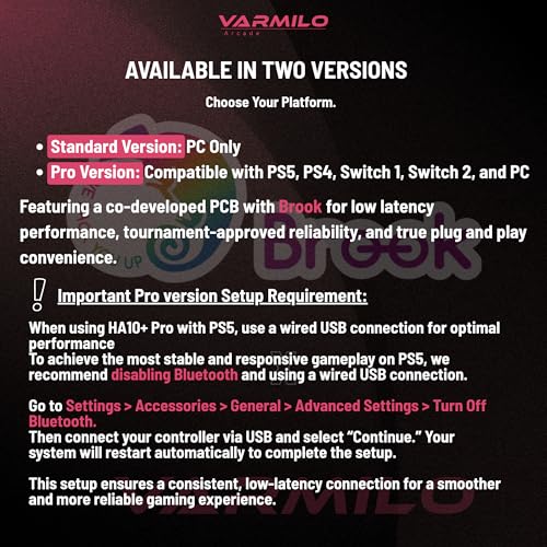 Varmilo HA10+ Rapid trigger All button arcade controller Leverless fight stick Two Versions Standard PC Only or Pro Compatible with PC PS4 PS5 Switch1 Switch2 (Sea Meloday, Standard (PC-Only))