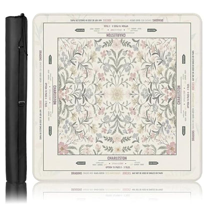Britimes Mahjong Mat with Black Carrying Bag,31.5"x31.5", Colorful Floral | Non-Slip Noise Reduction Gaming Mat Rubber Multi Purpose Game Table Cover for Mahjong Card Dominoes Board Tile Games - color: Flowers