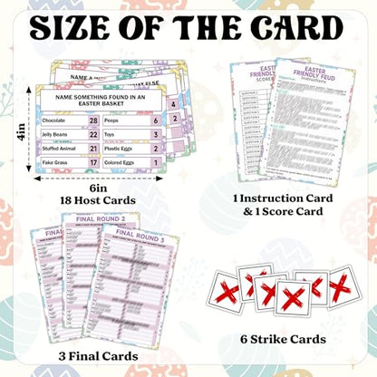 Easter Feud Game, Easter Party Games for Adults, Friendly Feud Trivia Games for Family Group Holiday Activity, Family Game Night Party Decorations Supplies -01