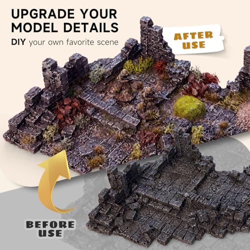 golden maple Basing Kit - Miniature Basing Material & Terrain, Static Grass | Static grass + basing glue kit — miniature basing material for miniature terrain, ready for model bases and dioramas