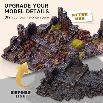 golden maple Basing Kit - Miniature Basing Material & Terrain, Static Grass | Static grass + basing glue kit — miniature basing material for miniature terrain, ready for model bases and dioramas