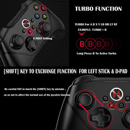 BEITONG Asura 2 Pro PC Game Controller Wireless Gamepad Joystick Hall Effect Trigger For Windows 7 8 10 11,Android TV,Steam,Tesla,Simulator,with Programmable M Buttons (Black) | Hall Effect Trigger, Wireless Gamepad, Programmable M Buttons, Mechanical But