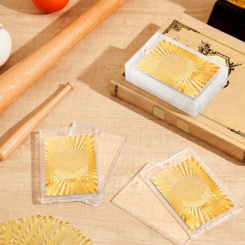 SATINIOR 100 Pcs 55 Pt Ultra-Thin Magnetic Card Holder, Holder Case Clear Protectors for Thick Baseball Football Hockey Cards - size: 55 Pt Ultra-thin