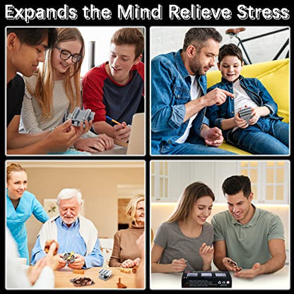 Skylety Brain Teaser Metal Puzzle Toys 3D Unfasten Interlocking Puzzle for Adults Teens Gifts(Stylish)