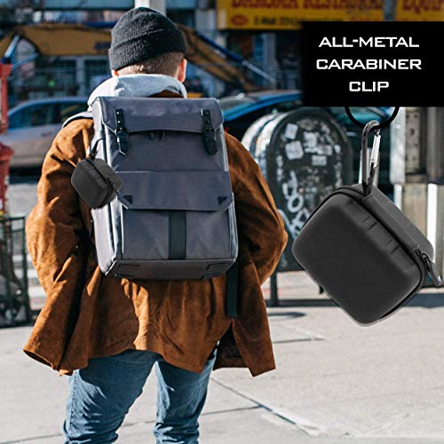 CASEMATIX Card Deck Box for Up To 200 Cards - Hard Shell Playing Card Case with Non-Scratch Fabrics and Metal Carabiner Compatible with Magic The Gathering and Other TCGs, Case Only