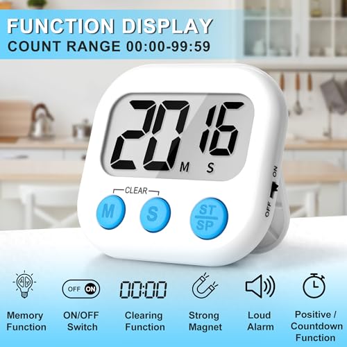 ZILLEEN Classroom Timer for Kids Teachers 2 Pack Digital Timers, White - color: White & White