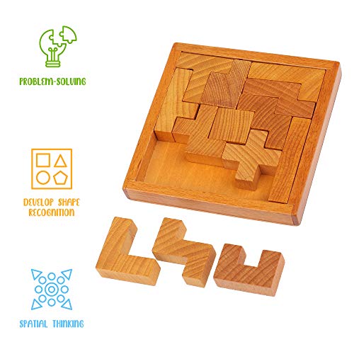Wooden Brain Teaser Puzzles for Kids Children & Adults. New Level of Challenge for Those who Love Good Mental Workout - style: Classic