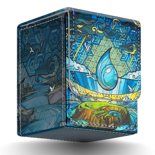 Card Deck Box for MTG Card Storage Box Holds 100 Plus Single Sleeved Cards with Trading Cards Games TCG Yugioh etc. (Light Blue) - color: Light Blue